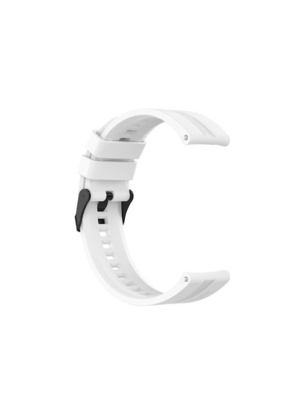 For Huawei Watch GT 2 42mm Silicone Watch Band with Black Buckle(White)