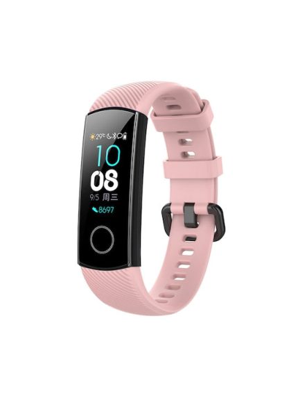 Smart Watch Silicone Watch Band for Huawei Honor Band 4 / Band 5(Pink)