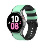 For Samsung Galaxy Watch5 44mm / 40mm Silicone Leather Black Buckle Watch Band, Size:L(Green)