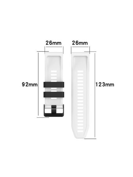 For Garmin Fenix 7 26mm Two-color Silicone Watch Band  (Black  / Grey)