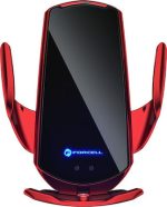 Forcell Βάση Κινητού Αυτοκινήτου HS1 Κόκκινο με Ρυθμιζόμενα Άγκιστρα και Ασύρματη Φόρτιση