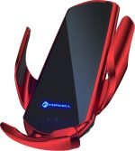 Forcell Βάση Κινητού Αυτοκινήτου HS1 Κόκκινο με Ρυθμιζόμενα Άγκιστρα και Ασύρματη Φόρτιση - Image 2