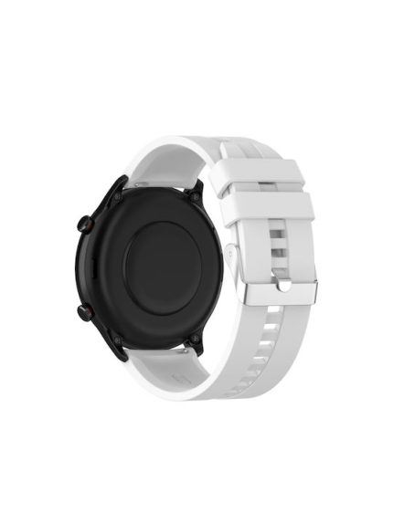 For Amazfit GTR 2e / GTR 2 22mm Silicone Watch Band with Silver Buckle(White)
