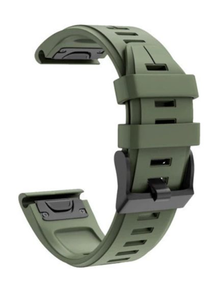 Ανταλλακτικό λουράκι QuickFit Garmin Fenix 3/5x/3HR/5X Plus/6x/6x Pro/7x Sportband Black Buckle Khaki (26mm)