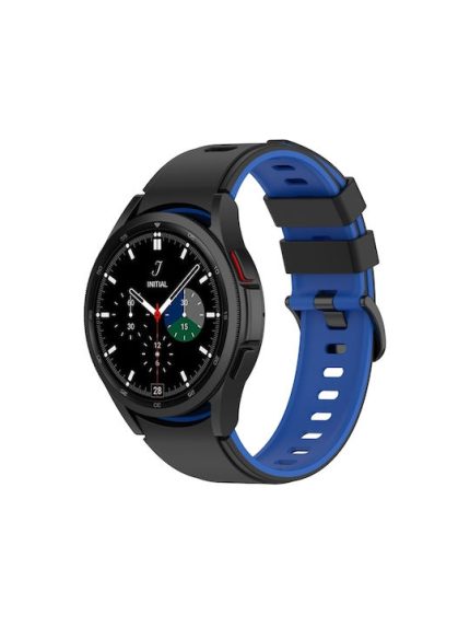 Για Samsung Galaxy Watch5 Pro 45mm/5 44mm/5 Δίχρωμη ζώνη ρολογιού σιλικόνης 40mm (Μαύρο μπλε)