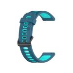 For Huawei Watch GT 3 42mm 20mm Two-color Stripe Silicone Watch Band (ΜΠΛΕ + ΠΡΑΣΙΝΟ )