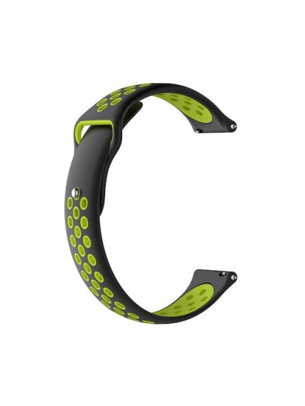 Για Huami Amazfit Youth Edition Διχρωμία Silicone Watch Band (Black Lime)