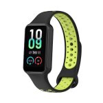 For Redmi Band 2 Loop Two-Color Breathable Silicone Watch Band ( ΜΑΥΡΟ + ΚΙΤΡΙΝΟ )