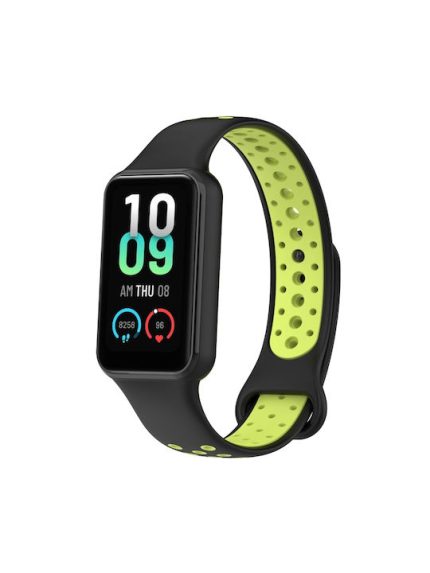 For Redmi Band 2 Loop Two-Color Breathable Silicone Watch Band ( ΜΑΥΡΟ + ΚΙΤΡΙΝΟ )