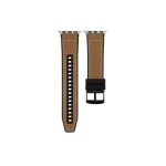 For Apple Watch 7 41mm Hybrid Leather Silicone Watch Band(Brown)