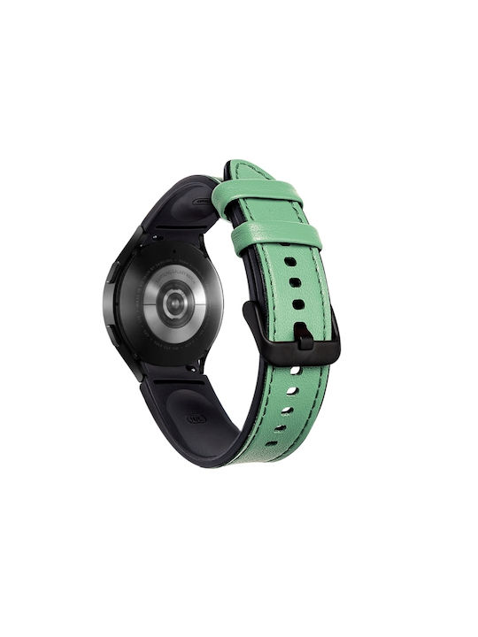 6e82528f-92b6-45eb-9426-31a92b2303fa_0.jpg For Samsung Galaxy Watch5 Pro 45mm/5 44mm/5 40mm Silicone + Leather Black Buckle Watch Band(Cyan Green) - Image 1