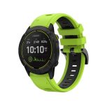 For Garmin Enduro 26mm Two-Color Sports Silicone Watch Band(Lime Green + Black)
