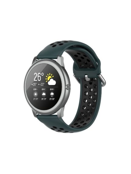For Xiaomi Haylou Solar LS05 Two-tone Silicone Watch Band, Size: 22mm(Olive Green Black)