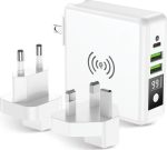 Forcell Multifunction 4in1 Wireless Power Bank 8000mAh 15W με 2 Θύρες USB-A και Θύρα USB-C Λευκό - Image 2