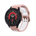 Για Samsung Galaxy Watch 5 40mm 20mm  λουράκι ρολογιών σιλικόνης δύο χρωμάτων(ΛΕΥΚΟ+ΡΟΖ)