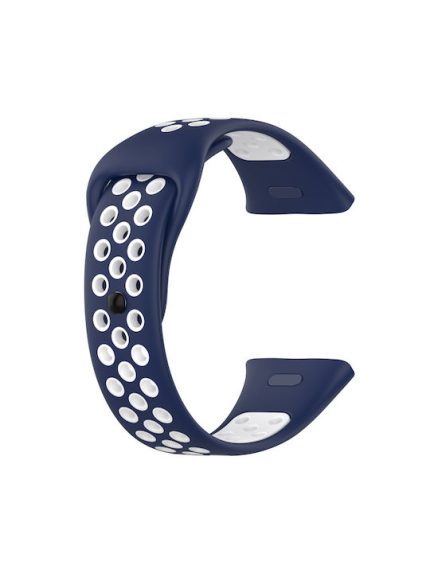 For Xiaomi Redmi Watch 3 ,  Sports Two-Color Silicone Watch Band(ΜΠΛΕ+ΑΣΠΡΟ)