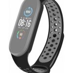 Για Xiaomi Mi Band 5 Διχρωμία αναπνεύσιμη ζώνη σιλικόνης (Μαύρο γκρι)