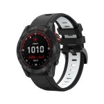 Για Garmin Fenix ​​7X 26mm δίχρωμη αθλητική ζώνη ρολογιών σιλικόνης (Μαύρο+Λευκό)  Εφαρμόζεται μοντέλα: κατάλληλο για Garmin Fenix7X, Fenix ​​7X Solar, TACTIX 7/ 7 Pro, TACTIX DELTA, Enduro, VERTIX2, Fenix ​​6X , Fenix ​​6X Pro, Fenix ​​6X Sapphire GPS, F