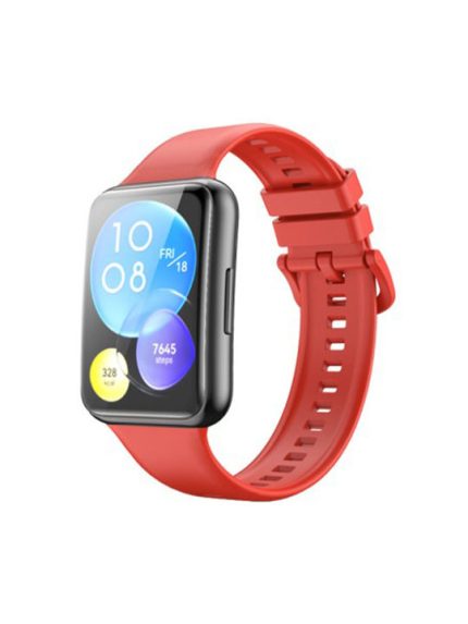 Λουράκι Silicone Black Buckle Huawei Watch Fit 2 - Red