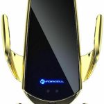 Forcell Βάση Κινητού Αυτοκινήτου HS1 15W Χρυσό με Ρυθμιζόμενα Άγκιστρα και Ασύρματη Φόρτιση