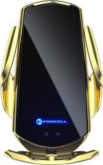 Forcell Βάση Κινητού Αυτοκινήτου HS1 15W Χρυσό με Ρυθμιζόμενα Άγκιστρα και Ασύρματη Φόρτιση - Image 2