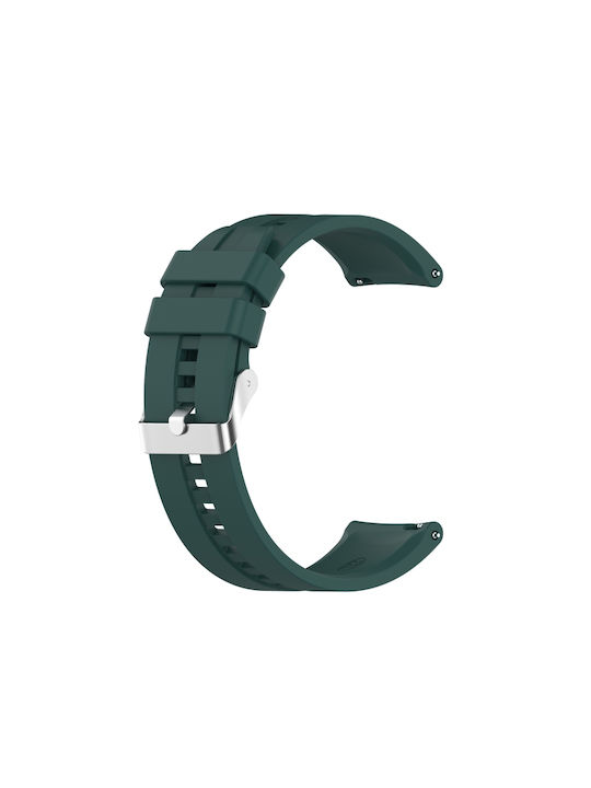 7a35f7af-4165-4061-b06c-ccea06c459fc_0.jpg For TicWatch Pro 3 Silicone Watch Band with Silver Steel Buckle(Dark Green) - Image 1