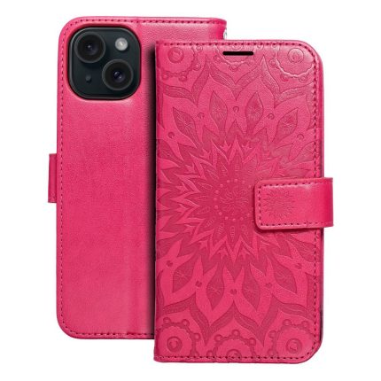 Θήκη MEZZO Book για IPHONE 15 mandala magenta