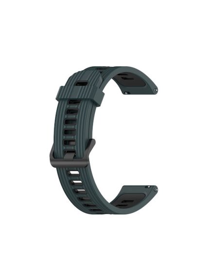 Για Samsung Galaxy Watch4/Active2 Λωρίδα ρολογιού σιλικόνης δύο χρωμάτων 20 mm (πράσινο λαδί)