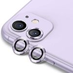 Για iPhone 11 ENKAY Hat-Prince 2 τμχ κράμα αλουμινίου + κάλυμμα φακού κάμερας από σκληρυμένο γυαλί Προστατευτικό πλήρους κάλυψης (Μωβ)