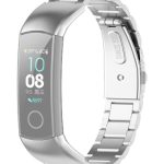 For Huawei Honor Band 4 (CRS-B19) / Honor Band 5 (CRS-B19S) Three Beads Steel Wrist Strap Watchband(Silver)