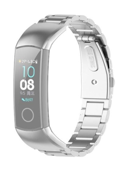 For Huawei Honor Band 4 (CRS-B19) / Honor Band 5 (CRS-B19S) Three Beads Steel Wrist Strap Watchband(Silver)