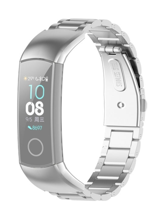 7bc9e4cf-3ea4-4731-9243-0410709ba0da_0.jpg For Huawei Honor Band 4 (CRS-B19) / Honor Band 5 (CRS-B19S) Three Beads Steel Wrist Strap Watchband(Silver) - Image 1