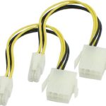 Powertech 4 Pin EPS female - 8 Pin EPS male Cable 0.2m (CAB-W007)