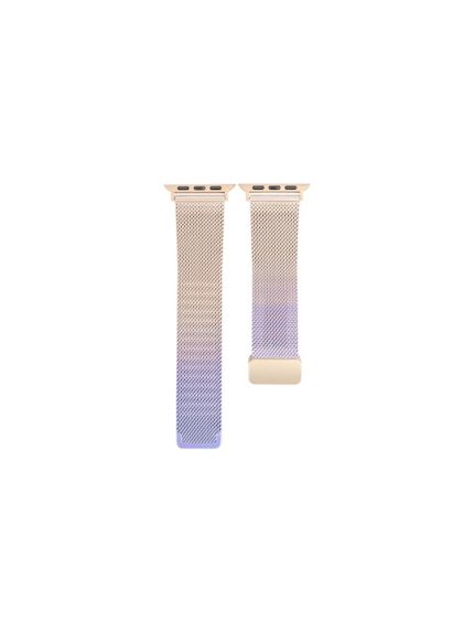 Milan Fold Buckle Metal Band Watch For Apple Watch Ultra 49mm / Series 8&7 45mm / SE 2&6&SE&5&4 44mm / 3&2&1 42mm (Light Purple)