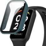 For Redmi Band 2 PC+ Tempered Film Integrated Watch Protective Case ( Green)