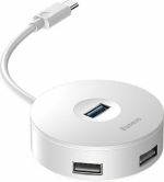 Baseus Round Box USB 3.0 Hub 4 Θυρών με σύνδεση USB-C Λευκό - Image 5