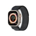 Διπλό έγχρωμο Nylon Hook and Loop Fastener Band Watch For Apple Watch Series 8&7 41mm / SE 2&6&SE&5&4 40mm / 3&2&1 38mm (Black+Grey)