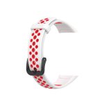 Για Huawei Band 6 / Honor Band 6 Universal δίχρωμη αναπνεύσιμη ζώνη ρολογιών σιλικόνης (Λευκό κόκκινο)