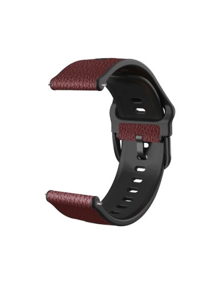 Για Huawei Watch GT 3 42mm / Watch GT 2 42mm TPU +Lychee Pattern Leather Band (Σκούρο Καφέ)