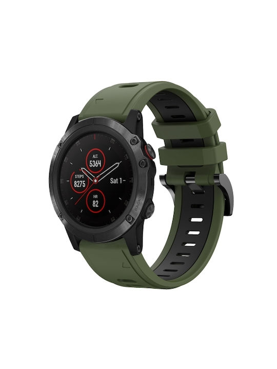 83521a7d-d180-494a-bb7d-351442b1d42a_0.jpg For Garmin Fenix 5X Plus 26mm Two-Color Sports Silicone Watch Band (ΠΡΑΣΙΝΟ + ΜΑΥΡΟ) - Image 1
