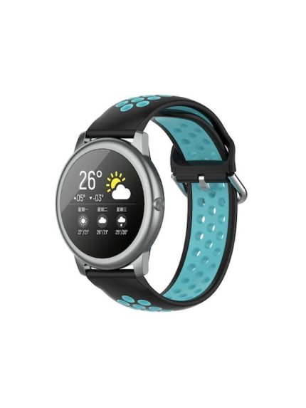 For Xiaomi Haylou Solar LS05 Two-tone Silicone Watch Band, Size: 22mm(Black Water Duck)