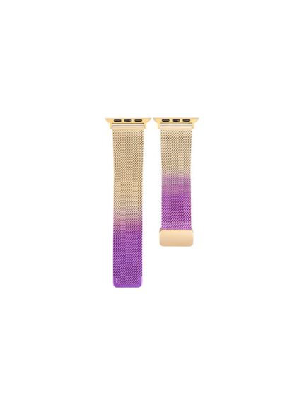 Milan Fold Buckle Metal Band Watch For Apple Watch Series 8&7 41mm / SE 2&6&SE&5&4 40mm / 3&2&1 38mm (Gradient Purple)