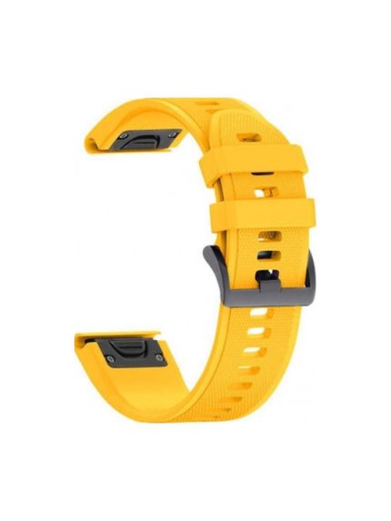 Ανταλλακτικό λουράκι QuickFit Garmin Fenix 3/5x/3HR/5X Plus/6x/6x Pro/7x Textured Yellow (26mm) ΟΕΜ