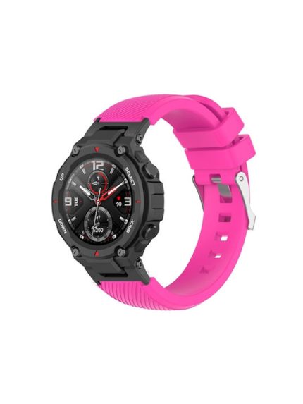 For Amazfit T-Rex / T-Rex Pro / Ares Twill Silicone Watch Band (Rose /Red)