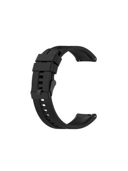 Για Huawei Watch GT 2 Ζάντα ρολογιού σιλικόνης 42 mm με μαύρη αγκράφα (Μαύρη)