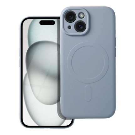 Σιλικόνη Mag Cover συμβατό με MagSafe για IPHONE 15 γαλάζιο