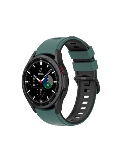 Για Samsung Galaxy Watch5 Pro 45mm/5 44mm/5 Δίχρωμη ζώνη σιλικόνης με λουράκι ρολογιού 40mm (Olive Green Black)