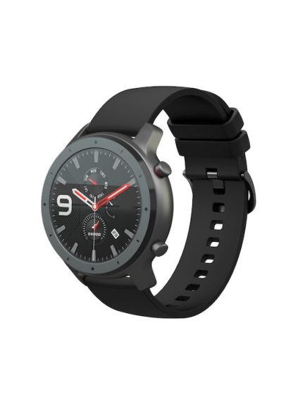 22mm Για Amazfit GTR 47mm 22mm μονόχρωμη ζώνη ρολογιού σιλικόνης (μαύρο)For Amazfit GTR 3   For Amazfit GTR 3 Pro   For Amazfit GTR 2e   For Amazfit GTR 2   For Amazfit 3   For Amazfit GTR 47mm   For Amazfit Pace   For Amazfit Stratos   For Amazfit 2 Stra