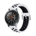 For Galaxy Watch 46 / S3 / Huawei Watch GT 1 / 2 22mm Smart Watch Silicone Double Color Watch Band, Size:L(White Black)