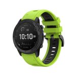 For Garmin Tactix Delta 26mm Two-Color Sports Silicone Watch Band(Lime Green + Black)